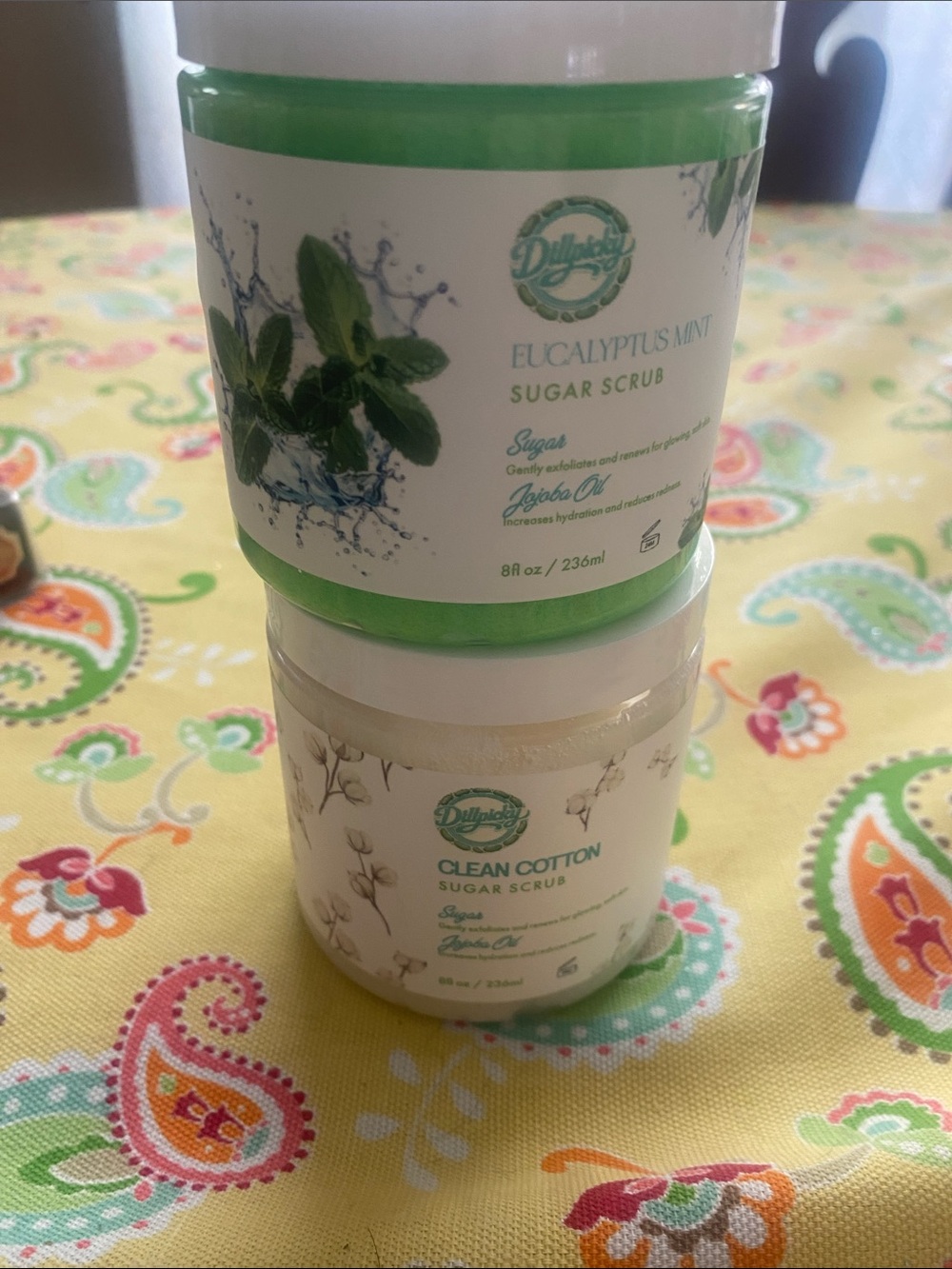 Eucalyptus Mint + Clean Cotton Sugar Scrub Duo - Green & White